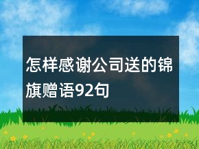 怎樣感謝公司送的錦旗贈(zèng)語(yǔ)92句