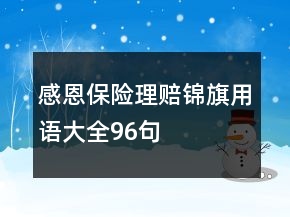感恩保險理賠錦旗用語大全96句