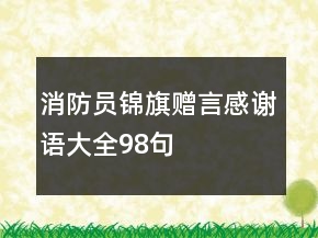 消防員錦旗贈(zèng)言感謝語大全98句
