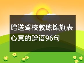 贈(zèng)送駕校教練錦旗表心意的贈(zèng)語(yǔ)96句