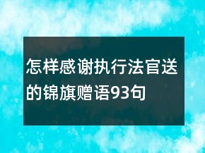 怎樣感謝執(zhí)行法官送的錦旗贈(zèng)語93句