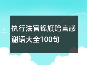執(zhí)行法官錦旗贈(zèng)言感謝語(yǔ)大全100句