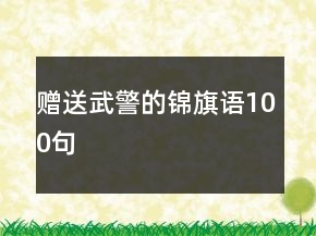 贈送武警的錦旗語100句