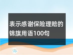 表示感謝保險(xiǎn)理賠的錦旗用語100句