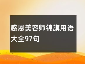感恩美容師錦旗用語大全97句