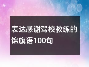 表達感謝駕校教練的錦旗語100句