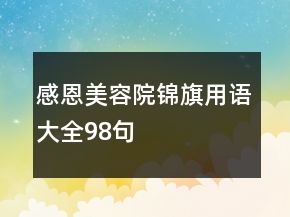 感恩美容院錦旗用語大全98句