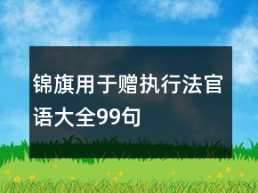 錦旗用于贈(zèng)執(zhí)行法官語大全99句