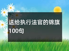送給執(zhí)行法官的錦旗100句