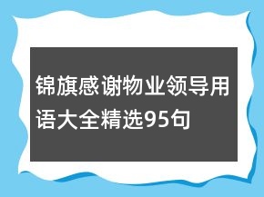 錦旗感謝物業(yè)領導用語大全精選95句