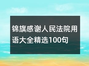 錦旗感謝人民法院用語(yǔ)大全精選100句