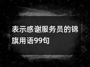 表示感謝服務(wù)員的錦旗用語99句