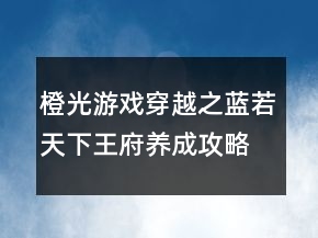 橙光游戲穿越之藍(lán)若天下王府養(yǎng)成攻略