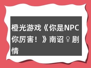 橙光游戲《你是NPC你厲害！》南詔♀劇情線簡單養(yǎng)成攻略