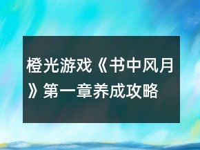 橙光游戲《書(shū)中風(fēng)月》第一章養(yǎng)成攻略