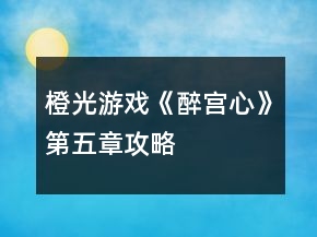 橙光游戲《醉宮心》第五章攻略