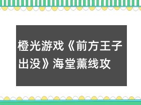 橙光游戲《前方王子出沒(méi)》海堂薰線攻略