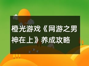 橙光游戲《網游之男神在上》養(yǎng)成攻略