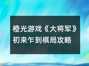 橙光游戲《大將軍》初來(lái)乍到棋局攻略