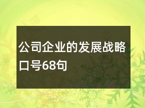 公司企業(yè)的發(fā)展戰(zhàn)略口號(hào)68句