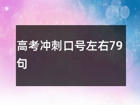 高考沖刺口號左右79句