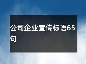 公司企業(yè)宣傳標(biāo)語(yǔ)65句