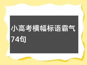 小高考橫幅標(biāo)語霸氣74句