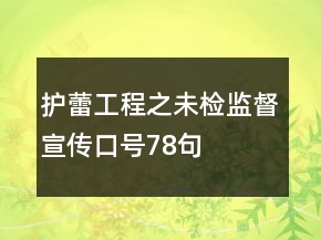 護蕾工程之“未檢監(jiān)督”宣傳口號78句