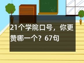 21個學院口號，你更贊哪一個？67句