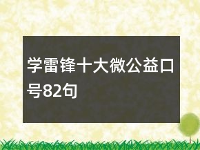 學(xué)雷鋒十大微公益口號82句