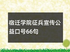 宿遷學(xué)院征兵宣傳公益口號66句