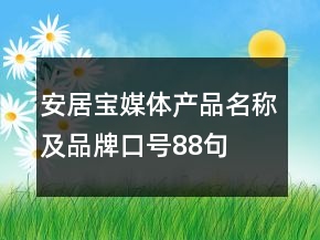安居寶媒體產(chǎn)品名稱及品牌口號(hào)88句