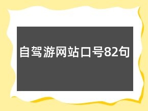 自駕游網(wǎng)站口號82句