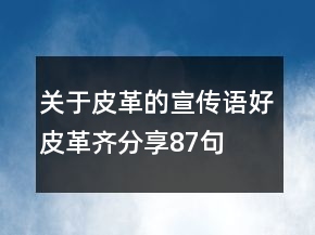 關(guān)于皮革的宣傳語(yǔ)好皮革齊分享87句