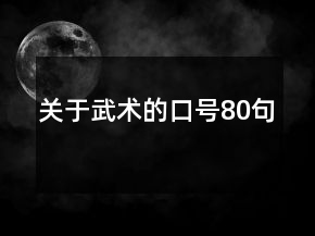 關(guān)于武術(shù)的口號80句