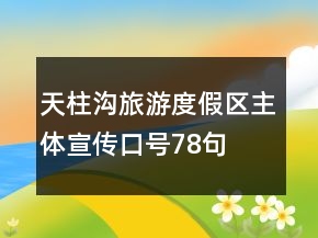 天柱溝旅游度假區(qū)主體宣傳口號78句