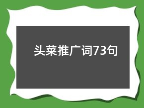 頭菜推廣詞73句