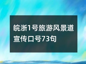皖浙1號(hào)旅游風(fēng)景道宣傳口號(hào)73句