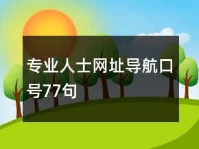 專業(yè)人士網(wǎng)址導(dǎo)航口號77句