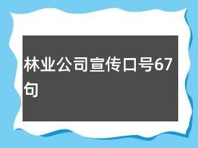 林業(yè)公司宣傳口號67句