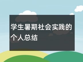學(xué)生暑期社會(huì)實(shí)踐的個(gè)人總結(jié)