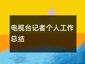 電視臺記者個人工作總結(jié)
