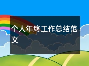 個人年終工作總結(jié)范文
