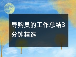導(dǎo)購(gòu)員的工作總結(jié)3分鐘精選