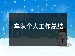 車(chē)隊(duì)個(gè)人工作總結(jié)