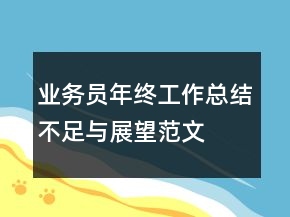 業(yè)務(wù)員年終工作總結(jié)不足與展望范文