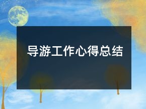 導游工作心得總結