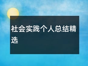 社會(huì)實(shí)踐個(gè)人總結(jié)精選