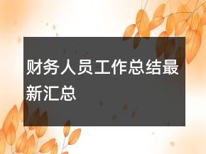 財(cái)務(wù)人員工作總結(jié)最新匯總