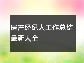 房產(chǎn)經(jīng)紀人工作總結(jié)最新大全